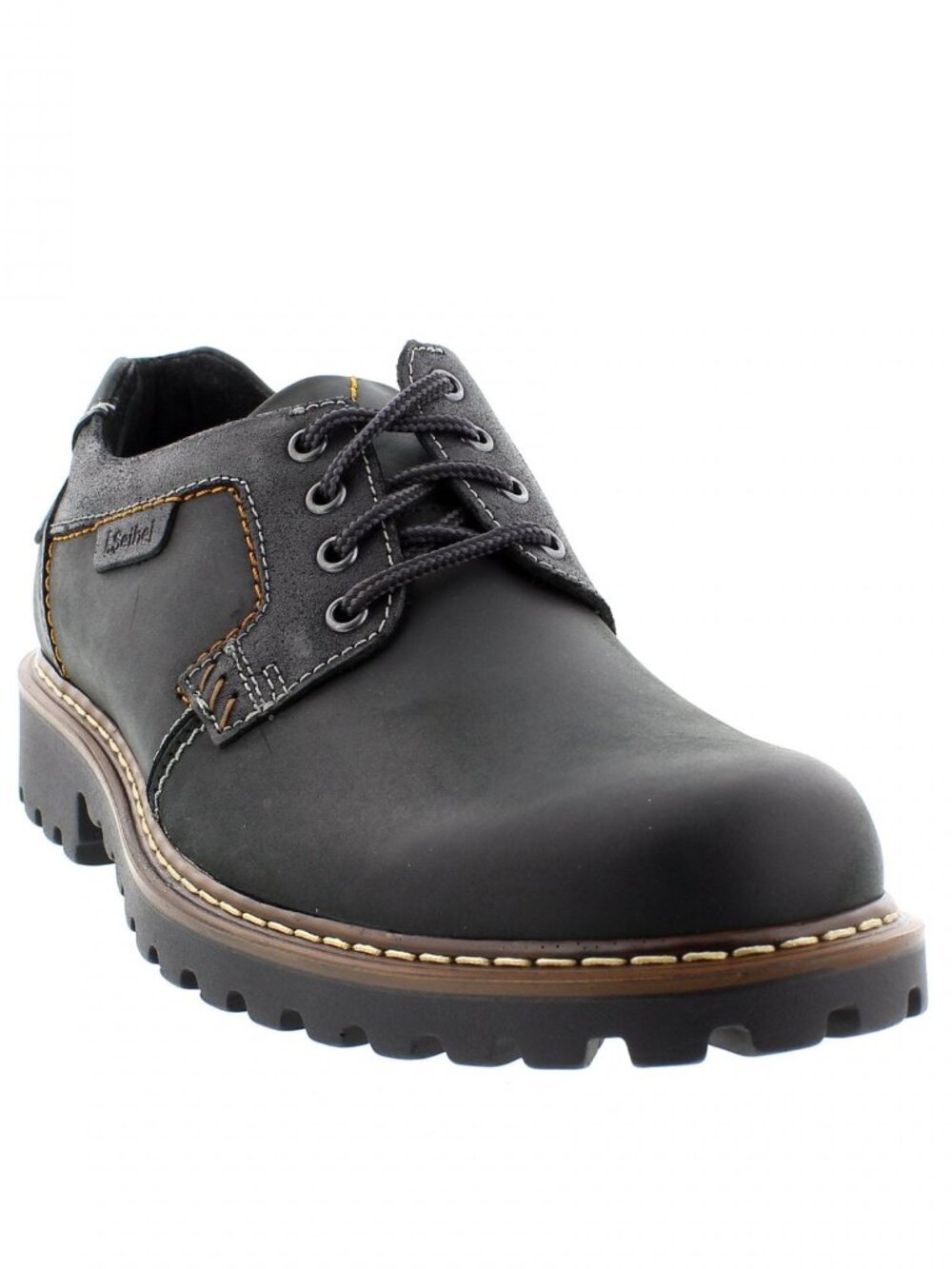 Josef Seibel Men's Chance Shoe Sz EU 47 Black Nubuck Combo